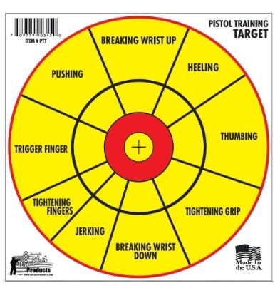 PROSHOT 12IN BULLSEYE PISTOL DIAGNOSTIC TRAINING TARGET RIGHT/LEFT-HAND - 6 PACK PTT-6PK - 556 Black Friday Promotion